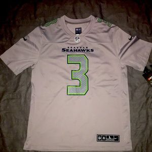 Men's Seattle Seahawks Russell Wilson Gray Alternate Game Jersey